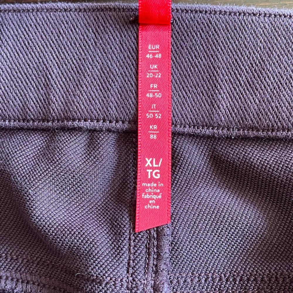 Spanx Ankle Jean Ish Leggings Dark Plum Burgundy High Rise XL Slimming Shapewear - Picture 4 of 7